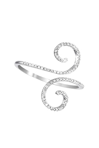 Anello Spirale - Oro bianco e diamanti