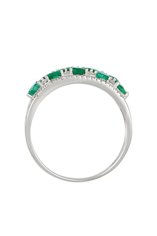 Anello Koh Lipe - Oro bianco, diamanti e smeraldi