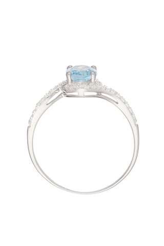 Anello Skopa -  Oro bianco, diamanti e topazio