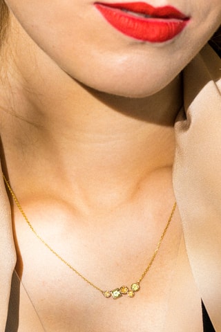 Ketting Colorama Geelgoud, Citrienen en Peridoten