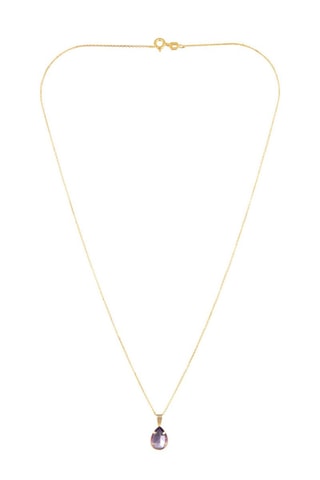 Hanger Goutte Geelgoud en Amethist