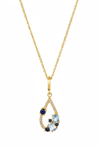 Hanger - Geelgoud, Diamanten, Topazen en Saffieren