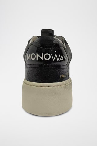 Sapatilhas com plataforma de couro Megan - Preto