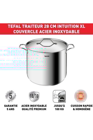 Marmite traiteur en acier inoxydable Intuition XL - 28 cm - 12 l