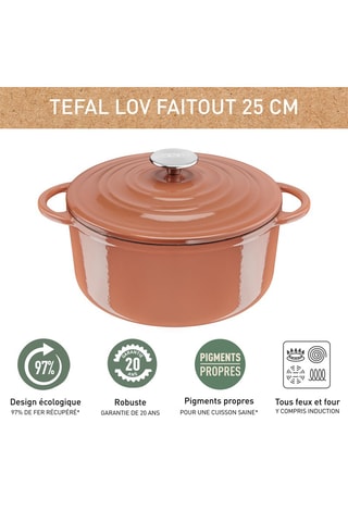 Cocotte ronde en fonte d'acier Lov - 25 cm - 5 l