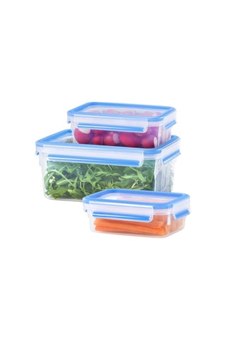 3 boîtes rectangulaires avec couvercles -  0,5 à 2,3 l