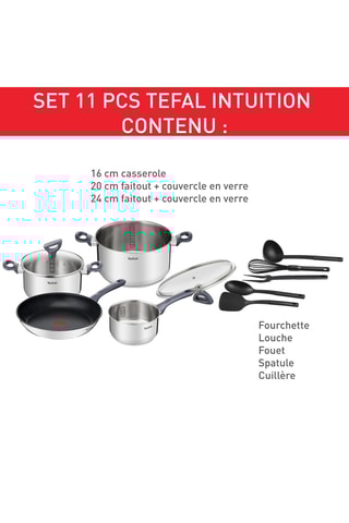 Batterie de cuisine en acier inoxydable Ingenio Daily Chef - 11 pièces