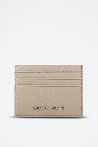Porte-cartes en cuir - Beige - Emporio Armani