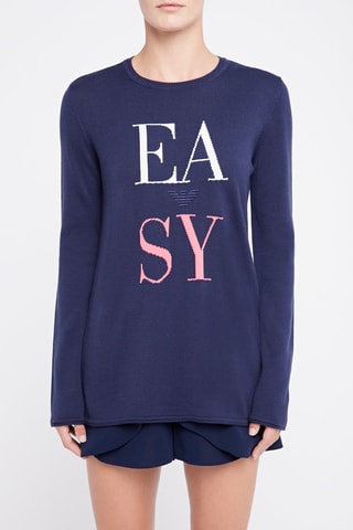 Pull en laine vierge Emporio Armani - Bleu marine