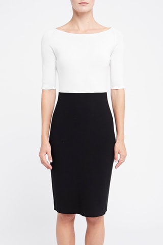 Robe fourreau  - Blanc et noir 