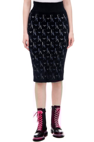 Jupe fourreau taille haute - Noir - Emporio Armani