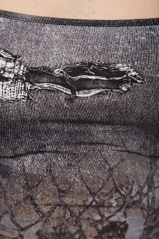 Crop top - Cinzento-escuro