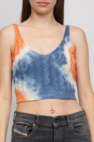 Crop top tie and dye - Azul-cobalto