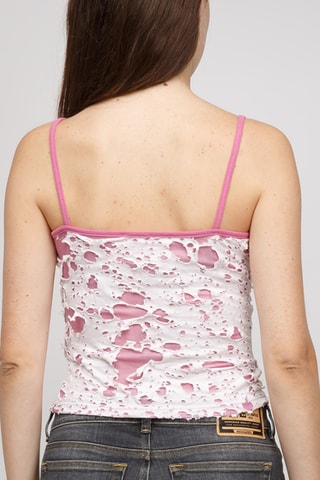 Top bi-matéria - Branco e rosa