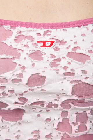 Top bi-matéria - Branco e rosa