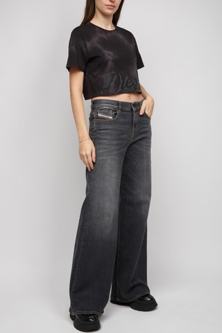 T-shirt cropped tie and dye - Noir