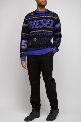 Camisola de lã - Preto e azul