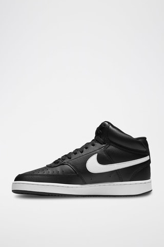 NikeCourt Vision Mid en cuir - Noir