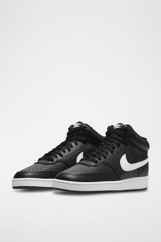 NikeCourt Vision Mid en cuir - Noir