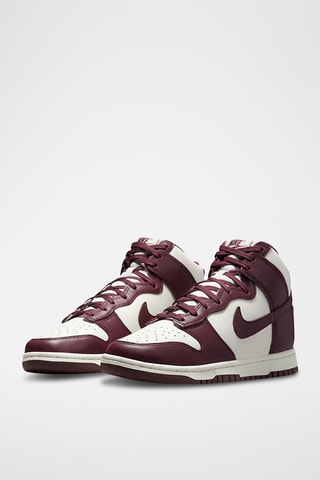 Nike Dunk Hi en cuir de veau - Bordeaux