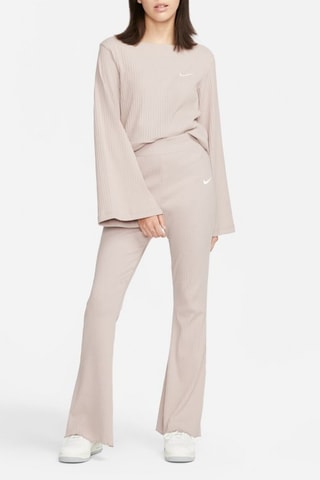 Pantalon flare taille haute - Gris clair