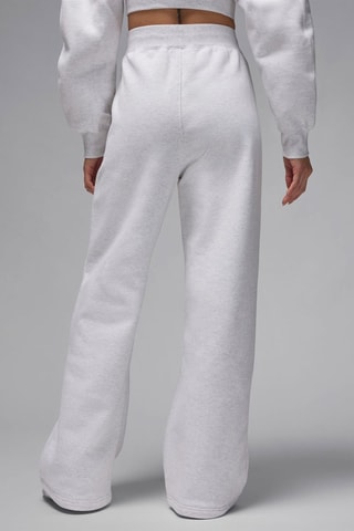 Pantalón ancho polar de tiro alto - Gris claro jaspeado