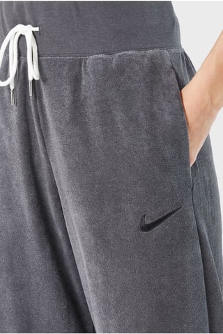 Pantalón wide leg de tiro alto de terciopelo Terry - Azul marino