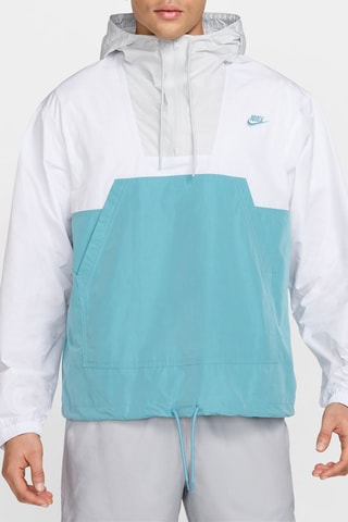 Cortavientos con capucha - Blanco y turquesa - Nike
