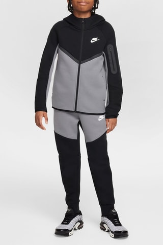 Sudadera polar con capucha - Gris claro y negro - Nike