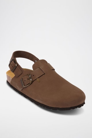 Sabot in pelle scamosciata Oscar - Marrone