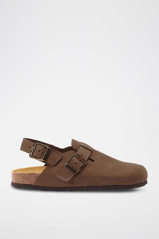 Sabot in pelle scamosciata Oscar - Marrone