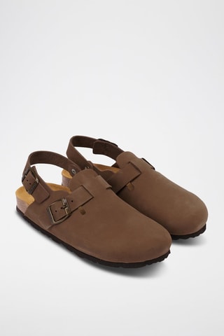 Sabot in pelle scamosciata Oscar - Marrone