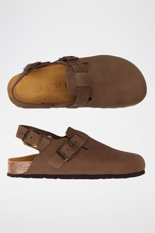 Sabot in pelle scamosciata Oscar - Marrone