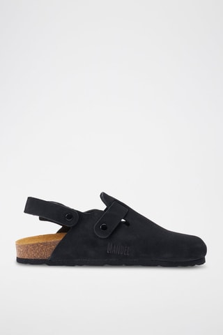 Sabot in pelle scamosciata Oscar - Nero