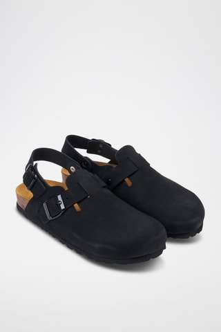 Sabot in pelle scamosciata Oscar - Nero