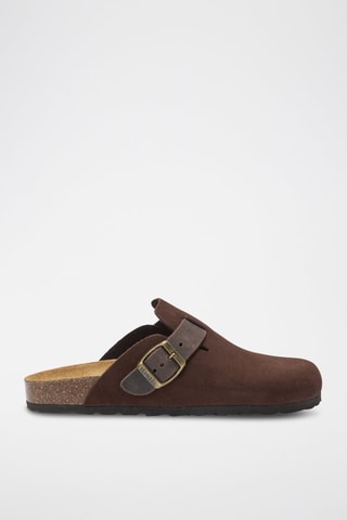 Sabot in pelle Noe - Marrone scuro