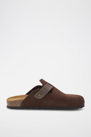 Sabot in pelle Noe - Marrone scuro