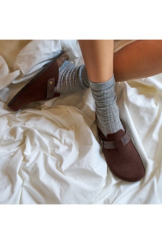 Sabot in pelle Noe - Marrone scuro