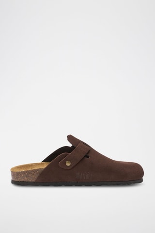 Sabot in pelle scamosciata Noe - Marrone scuro