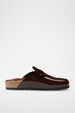 Sabot in pelle verniciata Noe - Cioccolato