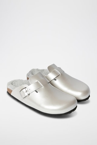 Sabot in pelle Noe - Argentato