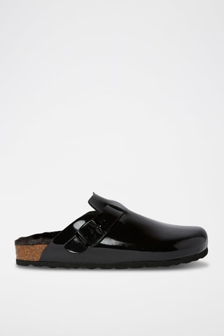 Sabot in pelle verniciata Noe - Nero