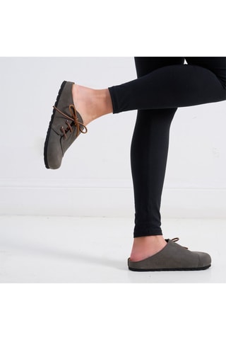 Sabot in pelle scamosciata Ester - Grigio