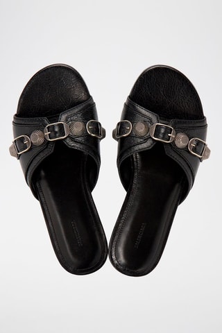 Leren Muiltjes Cagole - Zwart - Balenciaga