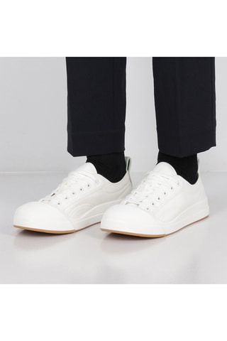 Leren Sneakers Vulcano Canvas - Wit - Bottega Veneta