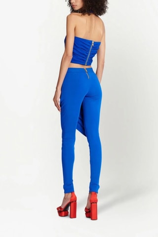 Zijden Crop Top - Koningsblauw - Balmain