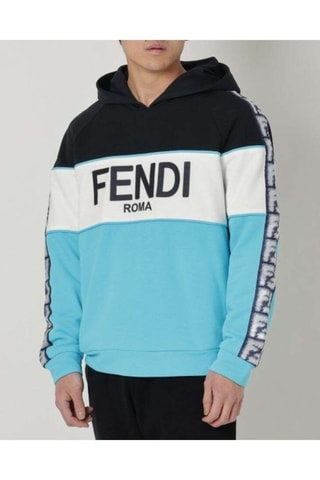 Sweater met Capuchon Roma - Wit en Hemelsblauw- Fendi