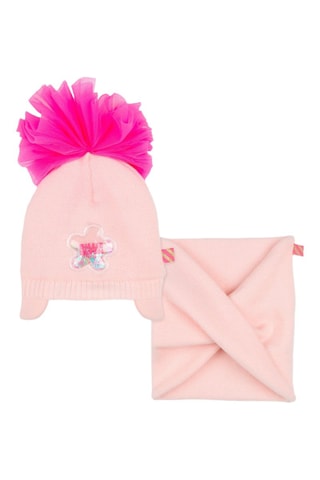 Bonnet aviateur et snood - Rose - Billieblush
