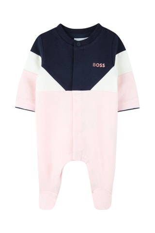 Bonnet et dors-bien en coton biologique - Rose et bleu marine - Boss