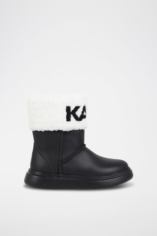 Bottines fourrées en cuir - Noir - Karl Lagerfeld